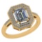 1.12 Ctw Diamond 14k Yellow Gold Halo Ring