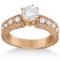 1.70ctw Antique style Style Diamond Engagement Ring Setting 14k Rose Gold
