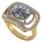 VS/SI1 Certified 2.10 CTW Round and Cut Diamond 14K Yellow Gold Ring