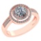 1.35 Ctw Diamond 14k Rose Gold Halo Ring VS/SI1