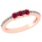 Certified 0.23 Ctw Ruby And Diamond 14k Rose Gold Halo Ring