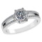 Certitifed 0.69 Ctw Diamond 14k White Gold Halo Ring