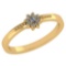 Certified .09 CTW Diamond And 14k Yellow Gold Simple Ring