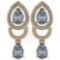1.34 Ctw Diamond 14k Yellow Gold Halo Dangling Earrings