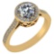 1.77 Ctw Diamond 14k White Gold Halo Ring VS/SI1