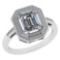 1.12 Ctw Diamond 14k White Gold Halo Ring