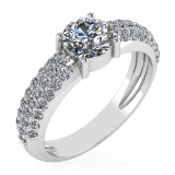 Certified 1.34 Ctw Diamond 14k White Gold Halo Ring
