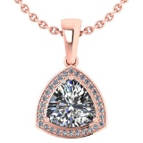 .65 Ctw Diamond 14k Rose Gold Necklaces VS/SI1