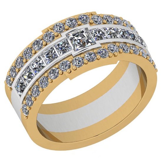 Certified 1.41 Ctw Diamond VS2/SI1 2 Tone Engagement 14K White And Yellow Gold Ring
