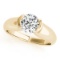 Certified 0.90 Ctw SI2/I1 Diamond 14K Yellow Gold Solitaire Ring