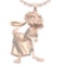 0.49 Ctw SI2/I1 Diamond 14K Rose Gold Baby Bunny Pendant Necklace