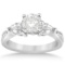 Three Stone Pear Cut Diamond Engagement Ring 14k White Gold 1.51ctw