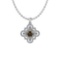 Certified 1.51 Ctw SI2/I1 Natural Fancy Brown And White Diamond Style Prong Set 14K White Gold Penda