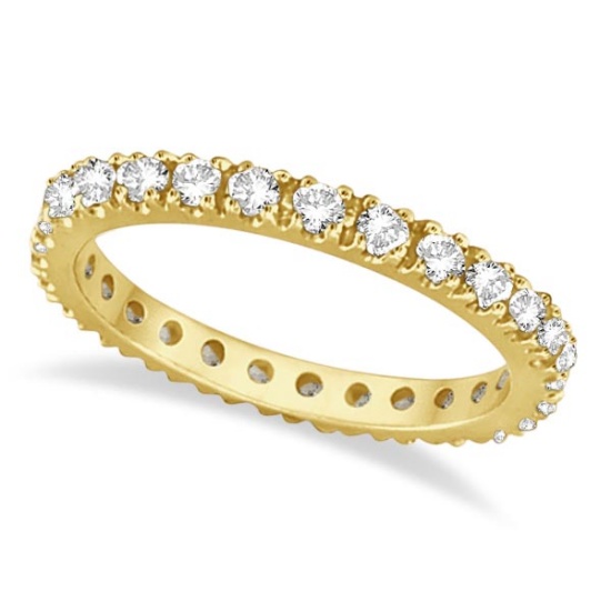 Diamond Eternity Stackable Ring Wedding Band 14K Yellow Gold 0.51ctw