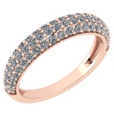 Certified 0.78 Ctw Diamond VS2/SI1 Engagement 14K Rose Gold Ring
