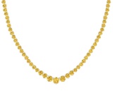 4.04 Ctw i2/i3 Treated Fancy Yellow Diamond 14K White Gold Slide Necklace