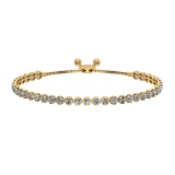 1.12 Ctw SI2/I1 Diamond Crown Set 14K Yellow Gold Slide Bracelet