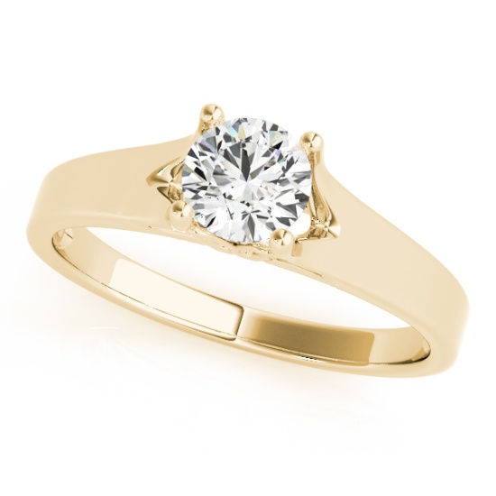 Certified 0.50 Ctw SI2/I1 Diamond 14K Yellow Gold Solitaire Ring