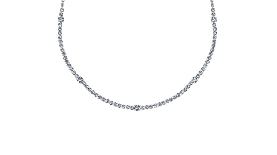 Certified 4.91 Ctw SI2/I1 Diamond 14K White Gold Necklace