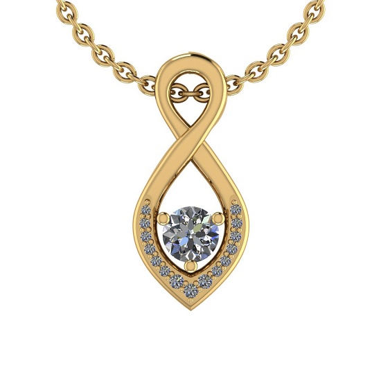 0.33 Ctw VS/SI1 Diamond 14K Yellow Gold Necklace