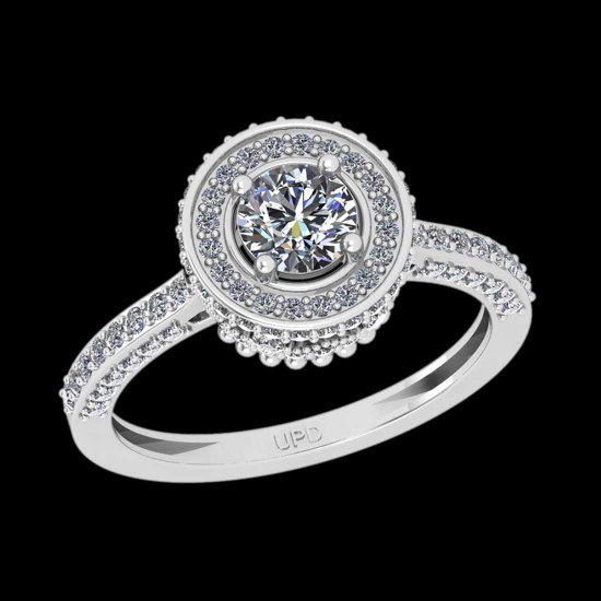 1.32 Ctw VS/SI1 Diamond 14K White Gold Engagement Halo Ring