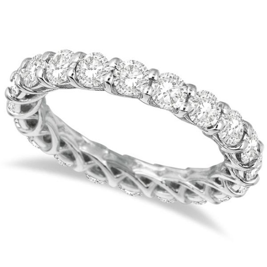 Luxury Diamond Eternity Anniversary Ring Band 14k White Gold 3.50ctw