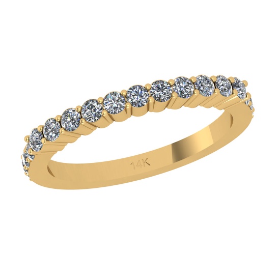 0.56 Ctw SI2/I1 Diamond 14K Yellow Gold Entity Band Ring