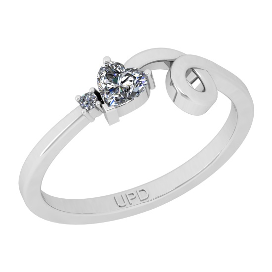 0.27 Ctw SI2/I1 Diamond 14K White Gold Valentine's Day special Heart Ring