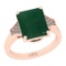 5.80 Ctw SI2/I1 Emerald And Diamond 14K Rose Gold Cocktail Engagement Ring