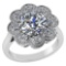 Certified 1.75 CTW Round Diamond 14K White Gold Ring