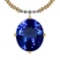 Certified 4.78 Ctw VS/SI1 Tanzanite And Diamond 14K Yellow Gold Vintage Style Necklace