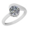0.50 Ctw I2/I3 Diamond 14K White Gold Solitaire Ring