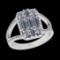 1.25 Ctw SI2/I1 Diamond 14K White Gold Engagement Ring