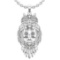 0.16 Ctw SI2/I1 Diamond 14K White Gold skull owl pendant Necklace