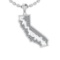 0.58 Ctw SI2/I1 Diamond 14K White Gold Express Your State Love CALIFORNIA Necklace