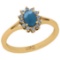 2.00 Ctw I2/I3 Aquamarine And Diamond 14K Yellow Gold Promises Ring