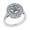 2.39 Ctw SI2/I1 Gia Certified Center Diamond 14K White Gold Engagement Halo Ring