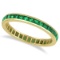 Princess-Cut Emerald Eternity Ring Band 14k Yellow Gold 1.36ctw