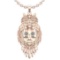 0.16 Ctw SI2/I1 Diamond 14K Rose Gold skull owl pendant Necklace
