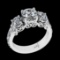 3.05 Ctw VS/SI1 Diamond 14K White Gold three Stone Ring