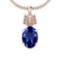 Certified 7.04 Ctw VS/SI1 Tanzanite and Diamond 14K Rose Gold Vintage Style Pendant