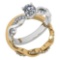 Certified 0.77 Ctw Diamond VS/SI1 Two-Tone 2 Pc Engagement 10k White And Yellow Gold Ring