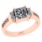 1.25 ctw GIA Certified Center StoneDiamond 14K Rose Gold Engagement Ring