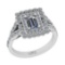 1.19 Ctw SI2/I1 Gia Certified Center Diamond 14K White Gold Vintage Style Halo Ring