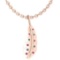 Certified 0.08 Ctw I2/I3 Pink Sapphire And Diamond 14K Rose Gold Victorian Style Necklace