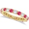 Ruby and Diamond Eternity Ring Band 14k Yellow Gold 1.07ctw