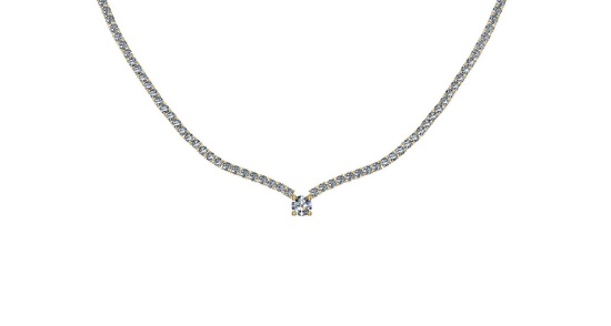 Certified 6.08 Ctw SI2/I1 Diamond 14K Yellow Gold Necklace
