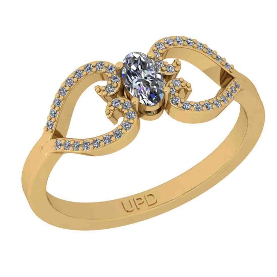 0.50 Ctw SI2/I1 Diamond 14K Yellow Gold Valentine's Day special Ring