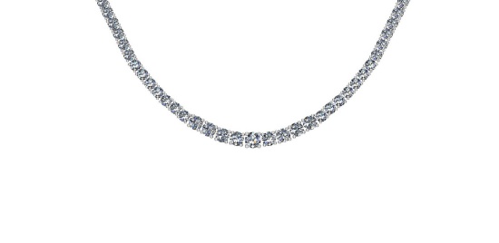 Certified 5.63 Ctw SI2/I1 Diamond 14K White Gold Necklace