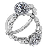 Certified 1.50 Ctw Diamond VS2/SI1 Engagement 14K White Gold Ring